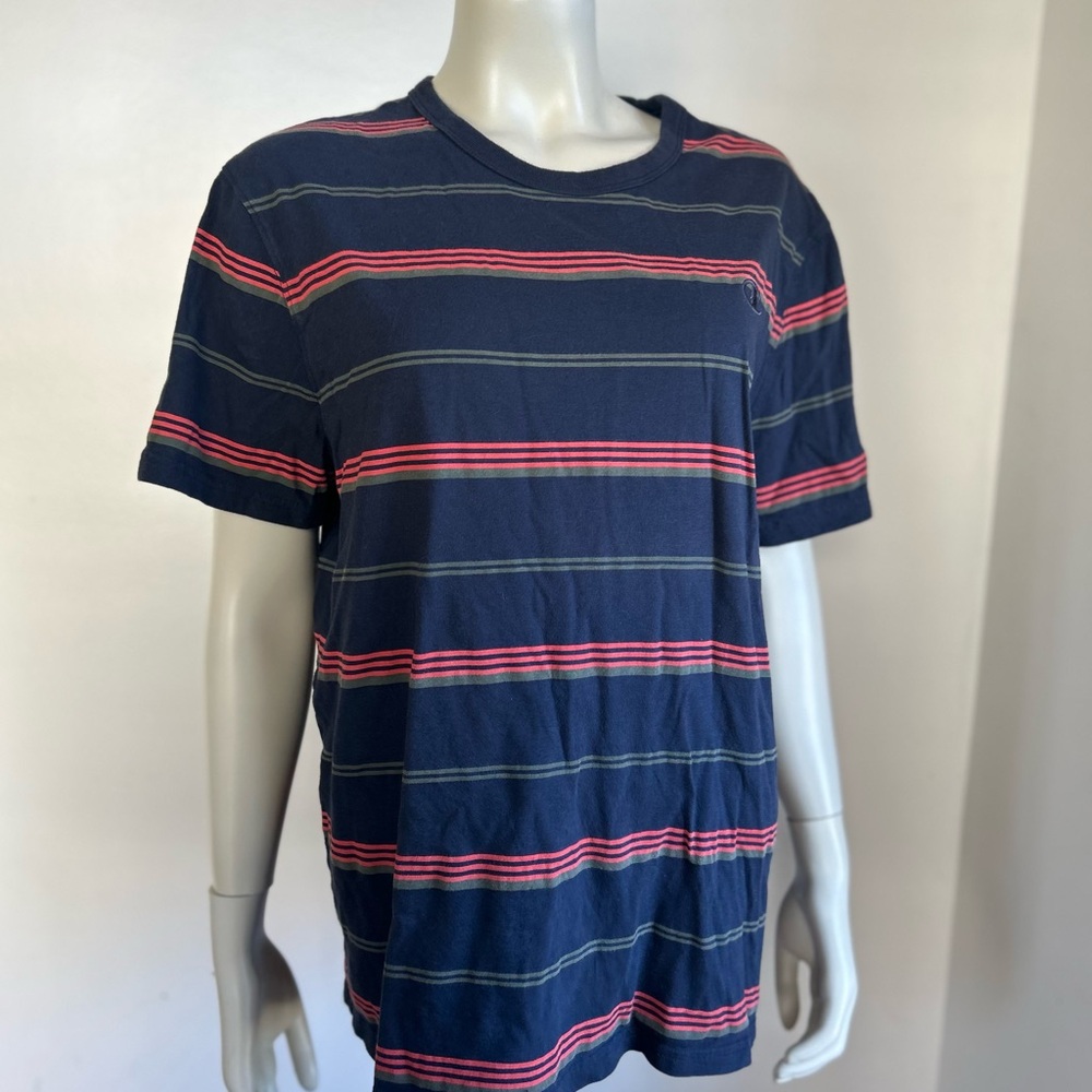 authentic athletic wear Navy Blue Striped Men's Shirt